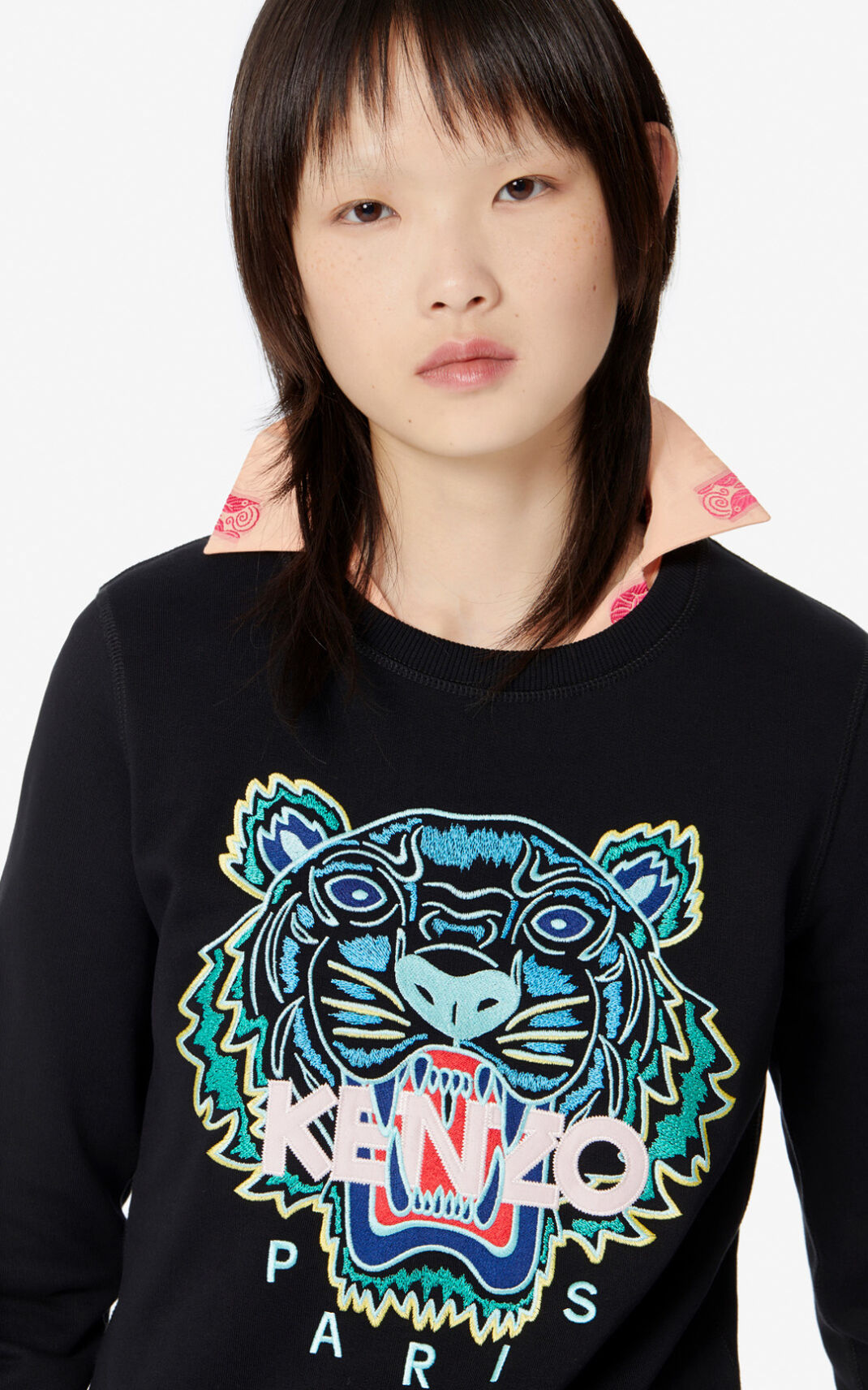 Kenzo Tiger Sweatshirt Bayan Siyah | 8725-JRPMT